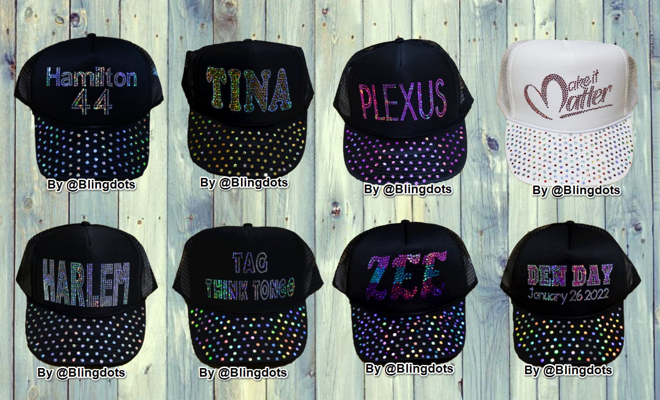Custom bling cap, Sequins Sparkly Glitter hat, sparkles hat, custom text cap, personalized glitter cap, logo cap, custom bling text cap