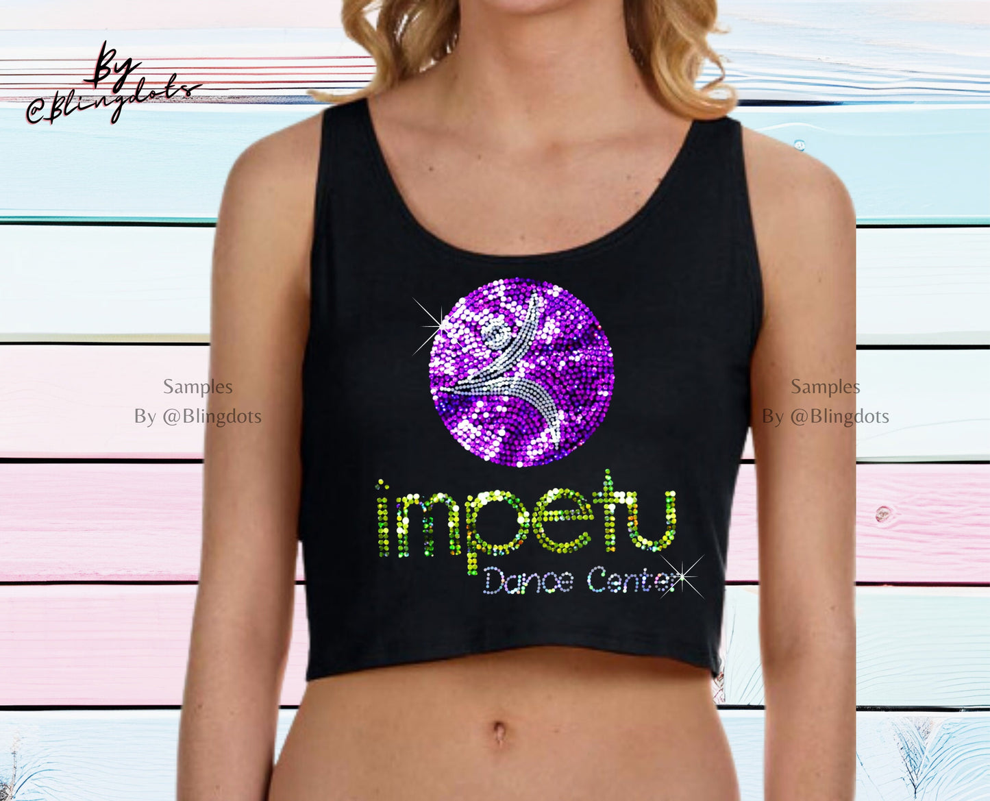Custom Bling Crop Top in Ultra-Bling Holographic Sequins Versatile and Dazzling glitter Fashion for Performers Dancers Bartenders Athletes