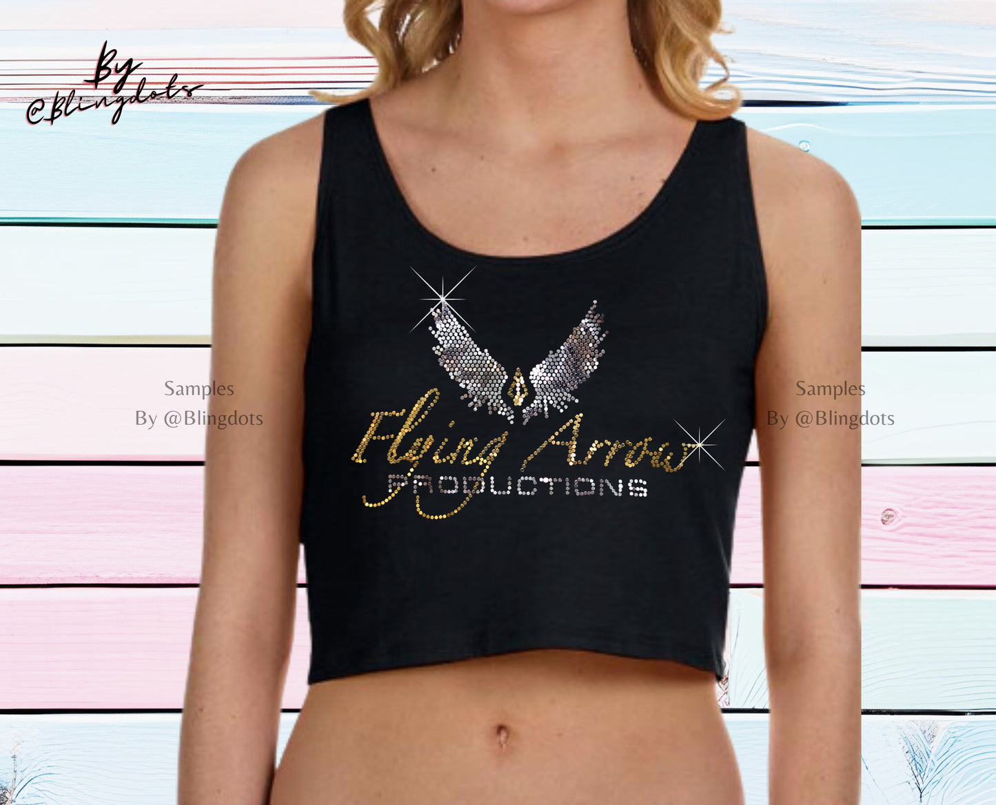 Custom Bling Crop Top in Ultra-Bling Holographic Sequins Versatile and Dazzling glitter Fashion for Performers Dancers Bartenders Athletes