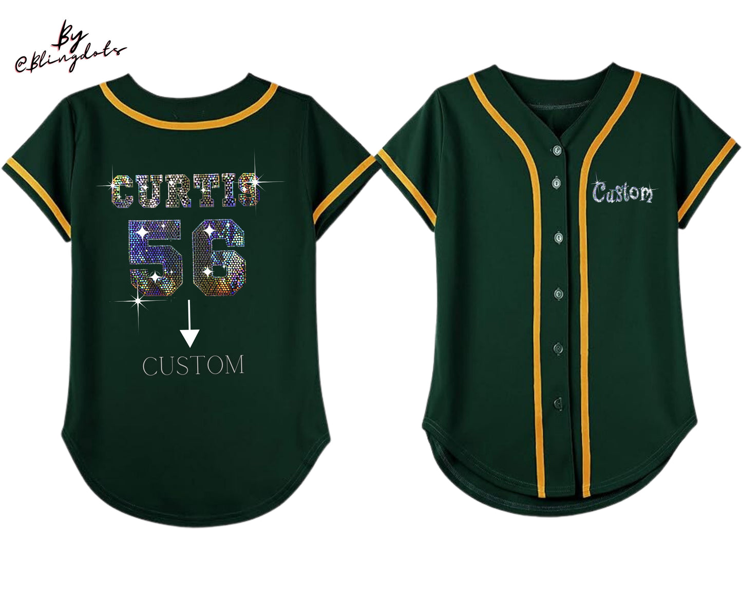 Girls Bling Baseball Jersey, Bling Jersey, custom logo, add Your Name and Number, different colors, Fan shirt Bling, Custom Softball Jersey