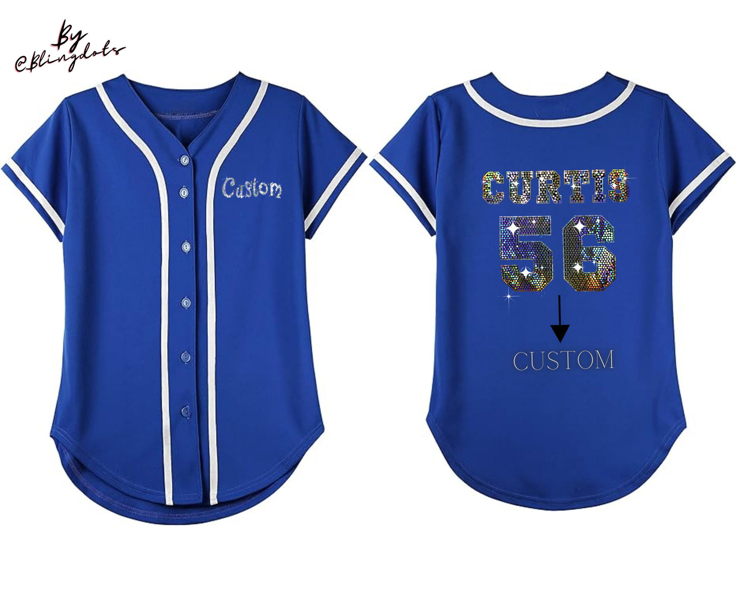 Girls Bling Baseball Jersey, Bling Jersey, custom logo, add Your Name and Number, different colors, Fan shirt Bling, Custom Softball Jersey