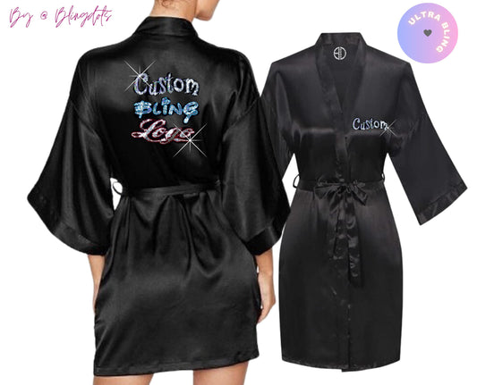 Custom Bling Robes: Personalized robe for Bridal, Spa, Birthdays, Bachelorette Parties, Photoshoots, Prom, sweet 16,Fitness Competition