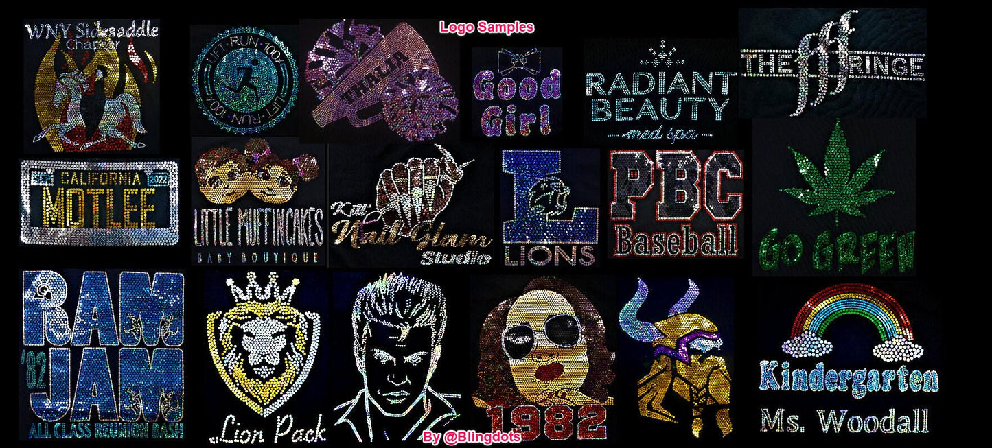 Custom Bling T Shirt Logo Sequin tank top bling personalize design glitter text for business Logotype in Bling team emblem sparking Logo