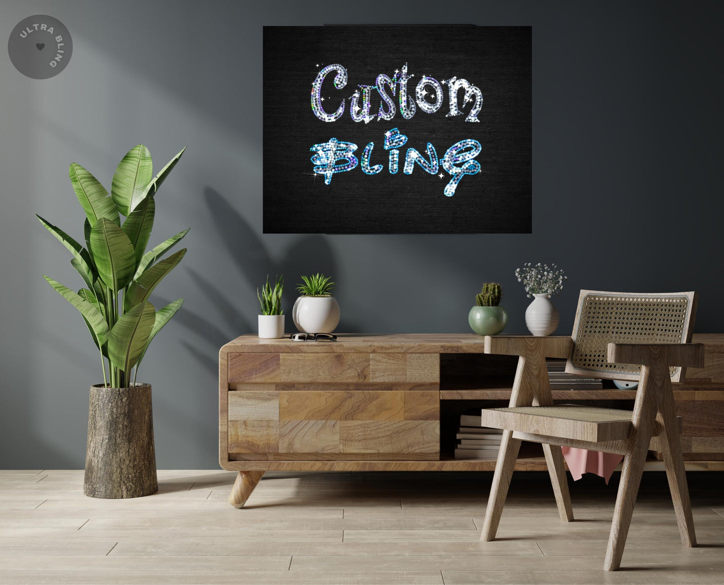 Custom Bling canvas wall art Professional Artist Quality