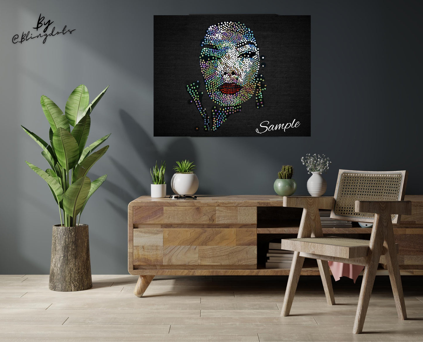 Custom Bling canvas wall art Professional Artist Quality